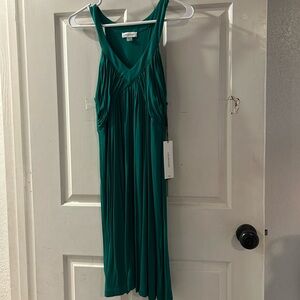 Calvin Klein Teal V-Neck Maxi Dress